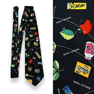 Wrigley Chewing Gum China Silk Tie Novelty Print Juicy Fruit Spearmint Candy